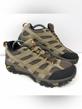 Merrell Mens Moab 2 Vent Low Hiking Shoe Sz 9 W Walnut Brown Suede Outdoor Trail